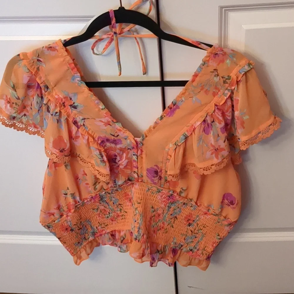 Jessica Simpson Lilianna floral print smocked tie back